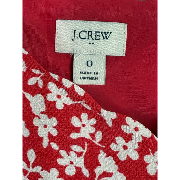 J. Crew Floral Sleeveless Scalloped Neck Back Cami Adjustable Straps Top 0 Red - Picture 7 of 15